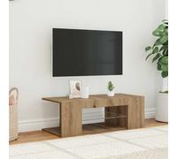 vidaXL TV Cabinet with LED Lights Artisan Oak 90x39x30 cm Engineered Wood