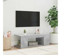 vidaXL TV Cabinet with LED Lights Concrete Grey Hifi Stand Desk Living Room
