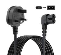 UK TV Power Cable IEC C7 90 Degree Angle 1M, Figure 8 Power Lead for Samsung LG Sony TVs PS5 Xbox Series X LED Monitors, C7 Power Cable, Universal UK TV Plug Cable