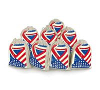 UK U.S. Flag Printed Drawstring Bag Packs Cotton And Linen Bags Pouch 8 Pieces Storage Reusable Gift Wrap