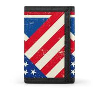 UK U.S. Flag Trifold Wallet for Men Business