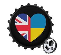 UK Ukraine Flag Heart Fashion Bottle Opener Beer Cap Shape Fridge Magnets Can Openers for Home Bar