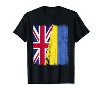 UK Ukraine Half Flag British Ukrainian Heritage T-Shirt