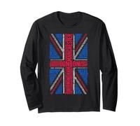 UK Union Jack British City Typography Word Art Long Sleeve T-Shirt