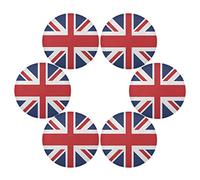 UK Union Jack Flag British Placemats Set of 6 Round Dining Table Mats Heat Resistant Non Slip Place Mats Washable for Home Kitchen Indoor Outdoor Party Decoration