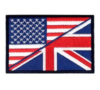 UK Union Jack USA American Flag Patch Embroidered Applique Iron On Sew On National Emblem