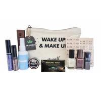 UK-UNIQUE BARRYM Cosmetic Make Up Starter Kit With Storage Bag Portable Travel Make Up Palette Lip Kit Palette, vibrant Nail Polishes, creamy Lipstick, Eyeshadow palette, Blush, Primer, Concealer 9PC