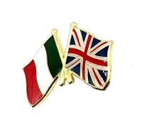 UK United Kingdom Italy Italian Great Britain EU Friendship Metal Enamel Country Flags Pin Badge