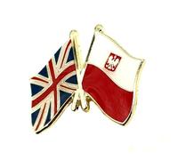 UK United Kingdom Poland Polish Crest Great Britain Metal Enamel Country Flag Pin Badge Friendship Together