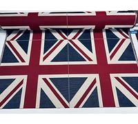 UK & USA Banner Retro Flag Linen Look Heavy Crown Jacquard Gobelin Upholstery Cotton Cushion Panel Fabric - Sold By The Panel (UK XL 70x70cm)