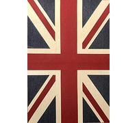UK & USA Banner Retro Flag Linen Look Heavy Crown Jacquard Gobelin Upholstery Cotton Cushion Panel Fabric - Sold by The Panel (UK Small 50x35cm)