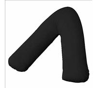UK V SHAPED PILLOW CASE COVER PREGNANCY MATERNITY ORTHOPAEDIC SUPPORT NURSING (Black)