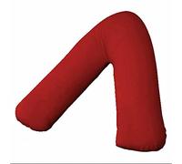 UK V SHAPED PILLOW CASE COVER PREGNANCY MATERNITY ORTHOPAEDIC SUPPORT NURSING (Red) by Plain Bedding