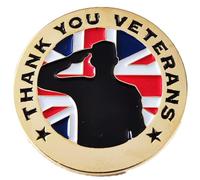 UK Veterans Badge Pin Thank you Veterans Enamel Pin Badge Union jack Flag