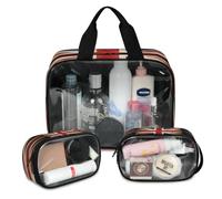 UK Vintage Great Britain Flag Travel Makeup Bag for Women Men, Translucent Cosmetic Bags 3 Pcs Large Shower Wash Pouch Toiletry Cosmetic Toiletries Organizer