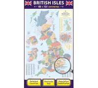 UK Wall Map - Large Travel Map to Show Detailed Counties, Districts Postcode Areas & Population Figures, Laminated UK Map Poster, Wipe-Clean Surface, Perfect Traveler Gift 830 x 1200mm