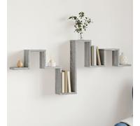 vidaXL Wall Shelf Black 104.5x10x43 cm Engineered Wood