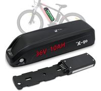(UK Warehouse) 36V 10Ah Removable Ebike Battery Pack - Lithium Ion with 4 Port Mount, 2A Charger, Safe Lock and LED Indicator - High Capacity Electric Bike Power Supply for 150W to 1000W Motors