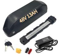 (UK Warehouse) Electric Bike Battery 48V 13AH for 200-1000W motor, Ebike Battery with 5-Pin Bottom Plate, Charger and Security Lock, Stable Safe Downtube E Bike Batteries