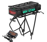 (UK Warehouse) Rack ebike battery 48V 27AH Waterproof lithium battery with Rack, charger, USB port for 48V 1500W 1000W 750W 500W Ebike conversion kit