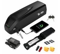 (UK Warehouse) X-go 48V 13Ah Electric Bike Battery - Large Capacity Lithium Ion with 5-Pin Base Plate, USB Port, Power Switch, Security Lock & Charger - Compatible with 150W -1000W Ebike Motors