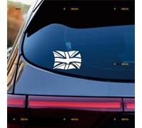 UK Waving Flag Union Jack British Sticker Decal Vinyl - 2 Pack White 10.2cm - for Car Boat Laptop Cup No Background Die-Cut 0221c5