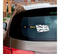 UK Waving Flag Union Jack British Sticker Decal Vinyl - 2 Pack White 10.2cm - for Car Boat Laptop Cup No Background Die-Cut