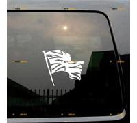 UK Waving Flag Union Jack British Sticker Decal Vinyl Distressed - 2 Pack White 12.7cm - for Car Boat Laptop Cup No Background Die-Cut
