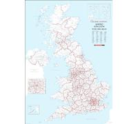 UK White Postcode Areas Wall Map - A1 Size 594mm x 841mm - England, Scotland & Wales - Clean White Design - 120gsm Art Paper - Ideal for Office, Classroom & Home Study