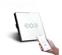 UK WIFI LED Dimmer Switch 1 Gang Smart Touch Dimmer Switch WIFI Control Crystal Glass Panel (White)