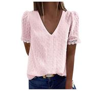 UK Women Tops and Blouses Top T-Shirt For Women Beach Daily Vintage T-shirt Top Spring/Summer Pink