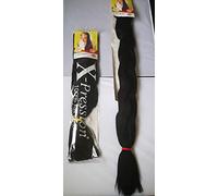 UK: X-Pression Ultra Braid, Black, JUMBO Super Bulk Braiding Hair Extension. Hot Water Set Kanekalon