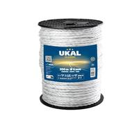 UKAL - Classic white cord for guarding - Diameter 6 mm - Stainless steel conductors 0.2 mm - Ideal fence for horses, cattle, sheep and poultry - 200 m
