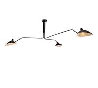 UKALOU E12 3 Mid-Century Ceiling Modern Ceiling Lamp 3-Arms Large Chandeliers with Adjustable Lamp Head for Living Room Bedroom Dinning Room Cafe [Energy Class A +] (Black)