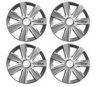 UKB4C 14" Inch GTX Carbon Grey Multi-Spoke Wheel Trim Hub Cap Covers Protectors