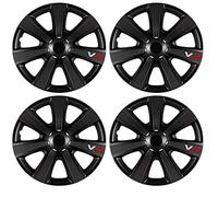 UKB4C 16" 4 x Alloy Look Black VR Carbon Effect Multi-Spoke Wheel Trims Hub Caps Covers Protectors