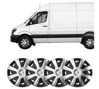 UKB4C 4 x 15 Silver Black Van Trim/Hub Caps Deep Dish Alloy Look fits Ford Transit & Custom