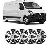 UKB4C 4 x 15 Silver Black Van Trim/Hub Caps Deep Dish Alloy Look fits Vauxhall Movano
