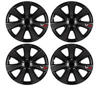 UKB4C 4 x Black VR Carbon Spoked Wheel Trims Hub Caps 14" fits Citroen C1 C2 C3 C4 Saxo