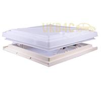UKB4C 400 x 400mm Replacement Caravan & Motorhome Roof Skylight Vent | Ivory/Cream Flyscreen Rooflight | Double Skin Opaque Dome | 5-Way Opening Roof Vent