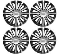 UKB4C 4x Wheel Trims Hub Caps 14" Covers fits Peugeot 106 107 108 206 207 208 in Silver & Black Alloy Look