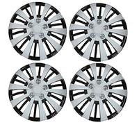 UKB4C 4x Wheel Trims Hub Caps 14" Covers in Silver and Black Alloy Look