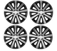 UKB4C 4x Wheel Trims Hub Caps 15" Covers fits Renault Clio Megane Twingo in Silver and Black Alloy Look