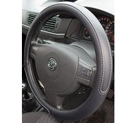 UKB4C Black Steering Wheel Cover Grip Leather Look Glove Corsa D (2006-2014)