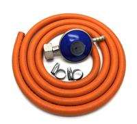 UKB4C Butane Gas Regulator with 2m Hose and Clips for Calor Gas 4.5kg Cylinders