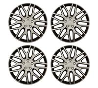 UKB4C Dakar Silver/Black 14" Alloy Look Multi-Spoke Wheel Trims Hub Caps Covers
