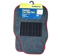 UKB4C Grey Carpet Car Floor Mat Set + RED Trim fits Kia Picanto Sportage Ceed Rio