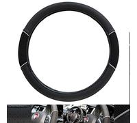 UKB4C Leather Look Black & Grey Vented Steering Wheel Cover for Dacia Logan Mcv 13-On