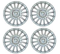 UKB4C Set of 4 15" Silver Wheel Trims/Hub Caps fits Fiat Punto Doblo MK3 Bravo Scudo