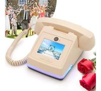 UKBW Video Audio Guest Book Phone, 1080P Video GuestBook Wedding Phone, 32G SD Card Customized Video Audio Guest Book Alternatives with Lens Recording for Birthday Party Anniversary Engagement